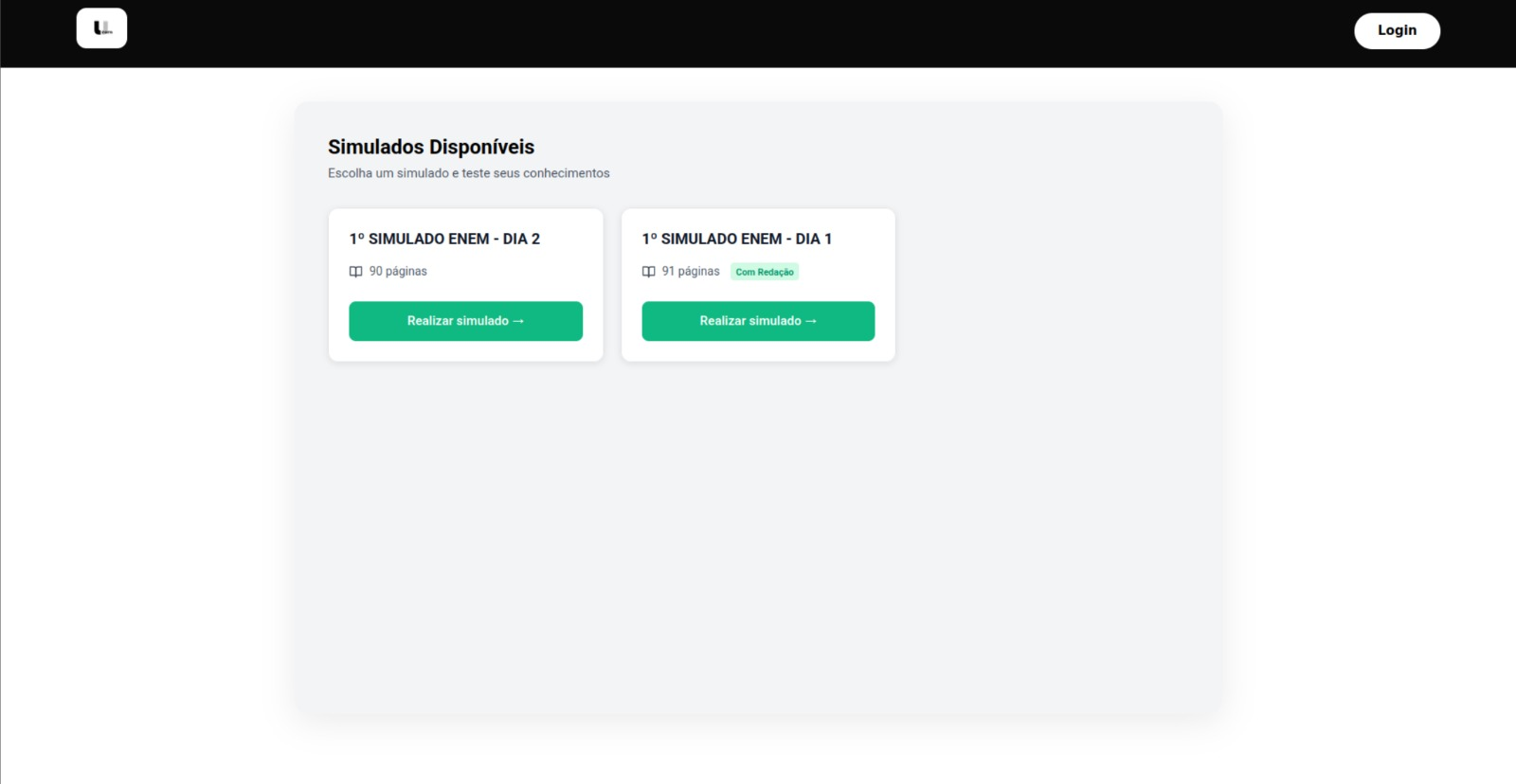 Lista de simulados autorais ENEM disponíveis